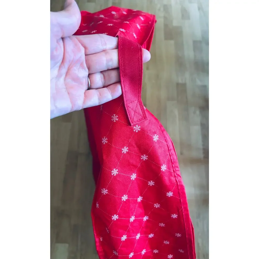 Large 36” Round Red/white Zippered Wreath Bag